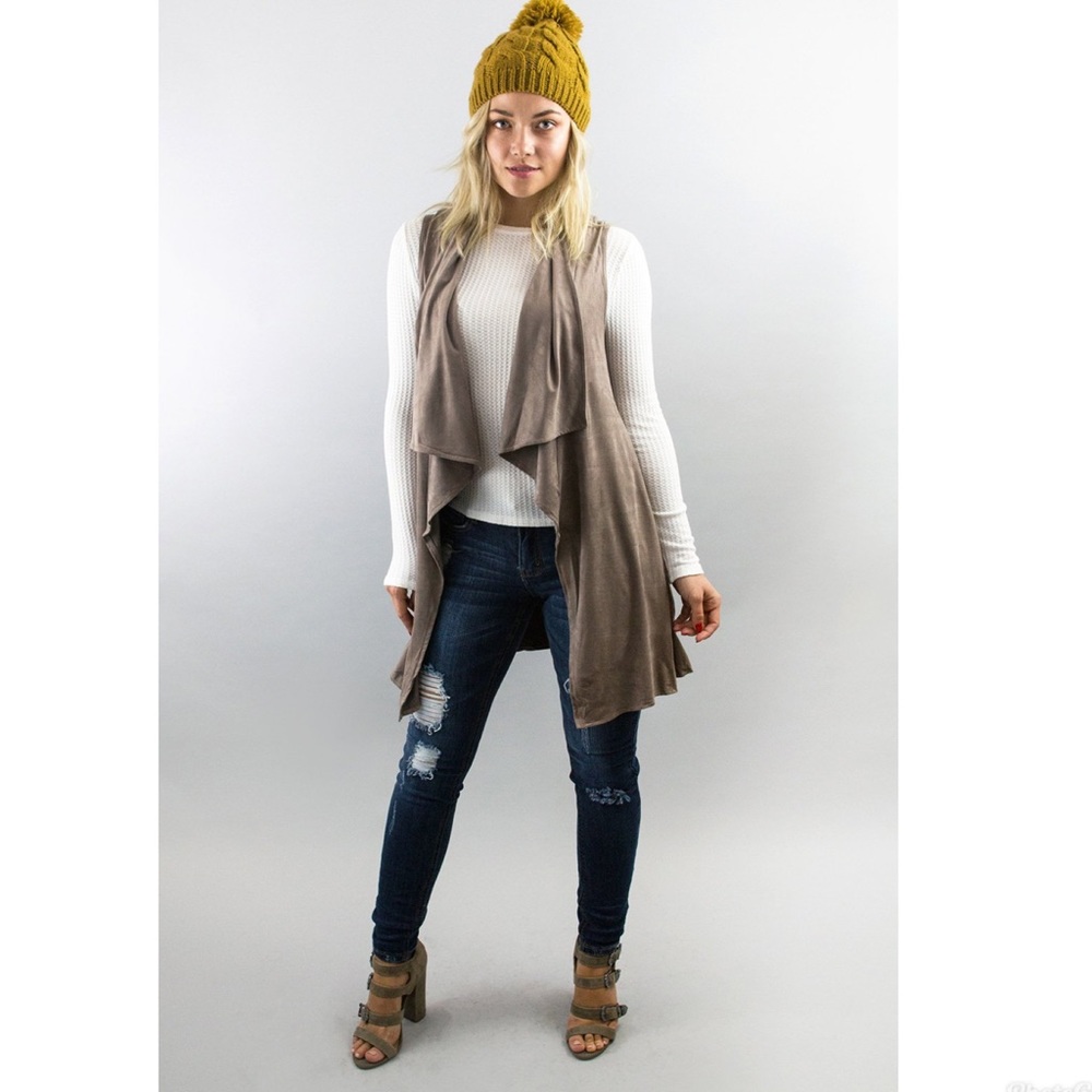 Faux suede vest